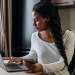 A Woman Using a Laptop